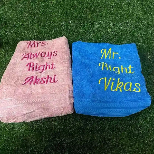 Personalized Mr & Mrs Couple Towel Set
